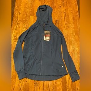Spyder Active Women’s Athletic Blue Fitted Hooded Jacket NWT